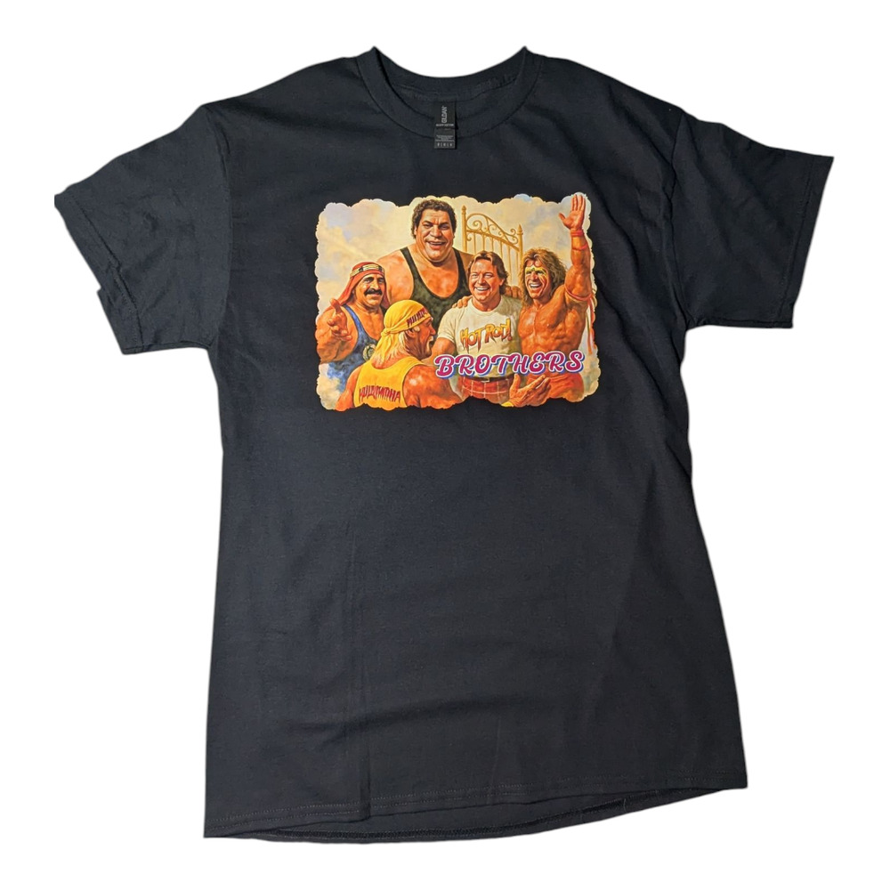 Gilden - Brothers - Wrestling Legends - Black Tee - Size M - WWE Memory -New